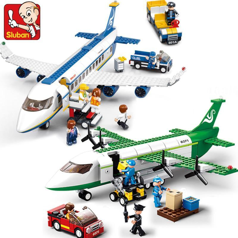 City Cargo Airplane Building Blocks Toy Creative Educational Airport Playset
