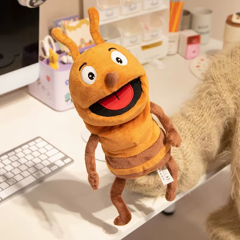 Cute Insect Plush Toys Dragonfly Ants Butterfly Ladybug Bee Cosplay Plush Doll Cute Hand Finger Puppet Educational Baby Toys