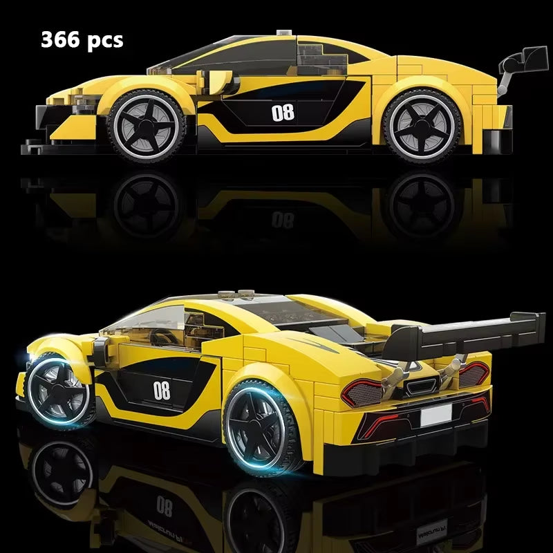 City Car Vehicle Speed Racer Building Blocks Brick Racing Super Technique Car Moc Creative Garage Set Educational Toys