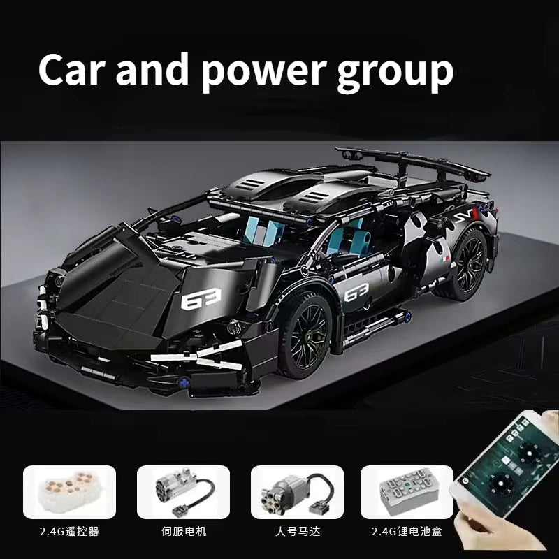 1280 PCS Technology 1:14 Supercar Building Blocks Assemble Brick Car Toy Gifts for Boys Gifts for Christmas Gifts