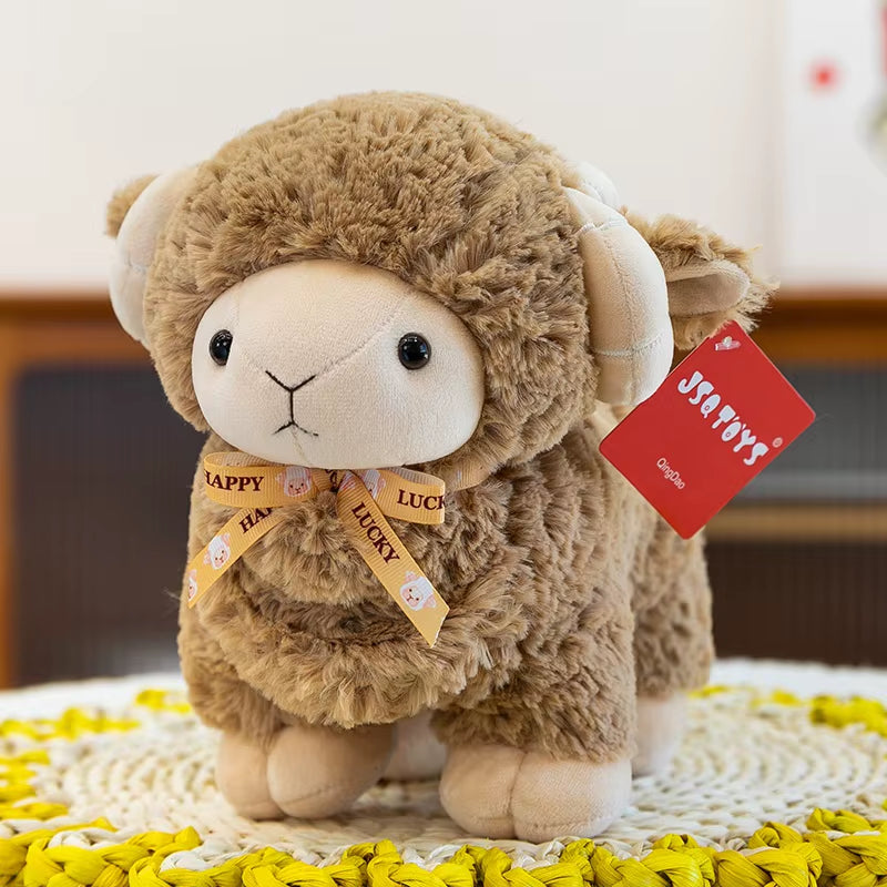 23Cm Soft Curly Sheep Plush Toys Movie Stuffed Animals Soft Alpaca Plush Dolls Stuffed Sheep Plushie Baby Toys Gifts for Kids