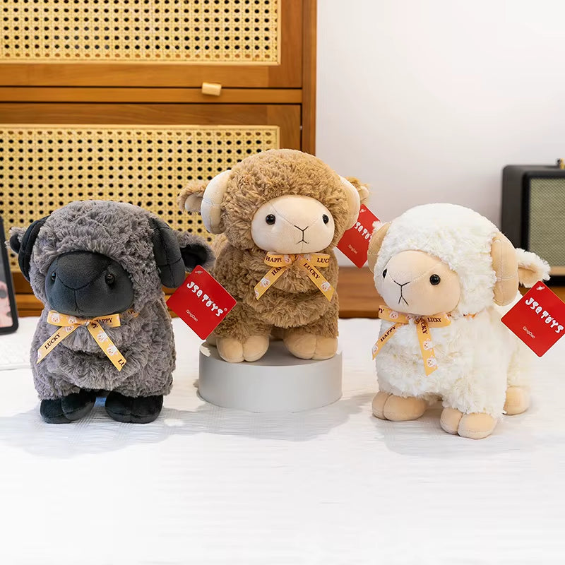 23Cm Soft Curly Sheep Plush Toys Movie Stuffed Animals Soft Alpaca Plush Dolls Stuffed Sheep Plushie Baby Toys Gifts for Kids