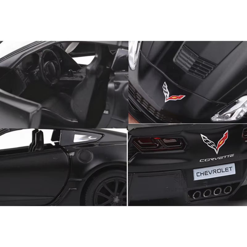 1/36 Chevrolet Corvette C7 Alloy Diecast Super Sport Car Model Toys Simulation Metal Vehicle Body with Pull Back Children'S Toys