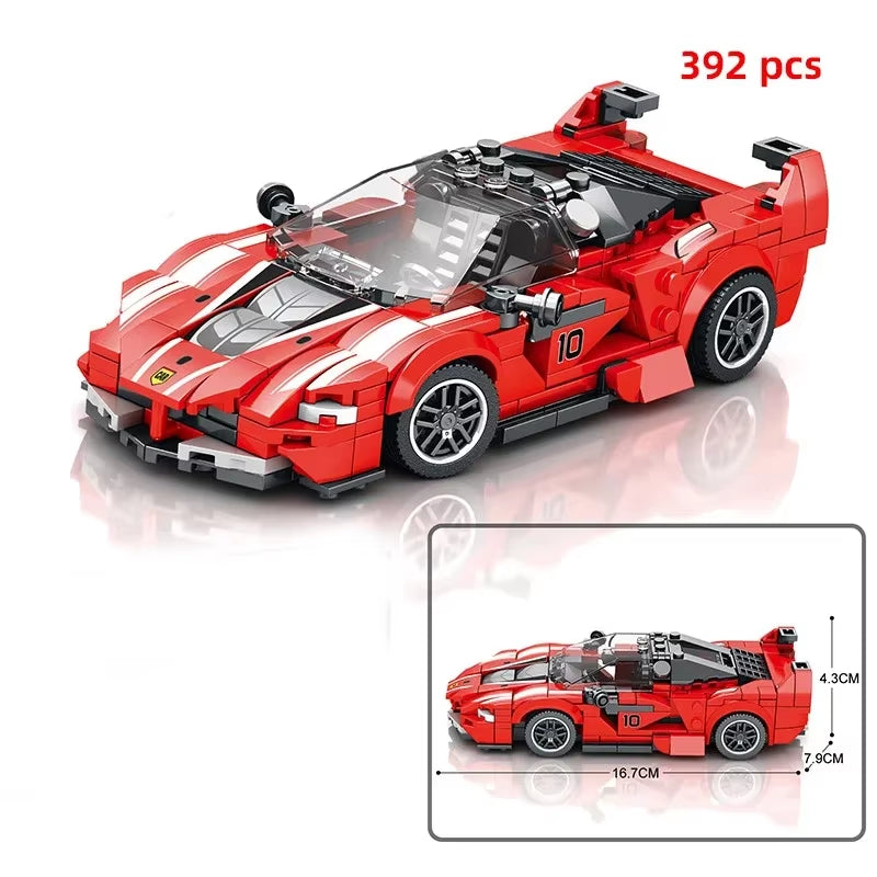 City Car Vehicle Speed Racer Building Blocks Brick Racing Super Technique Car Moc Creative Garage Set Educational Toys