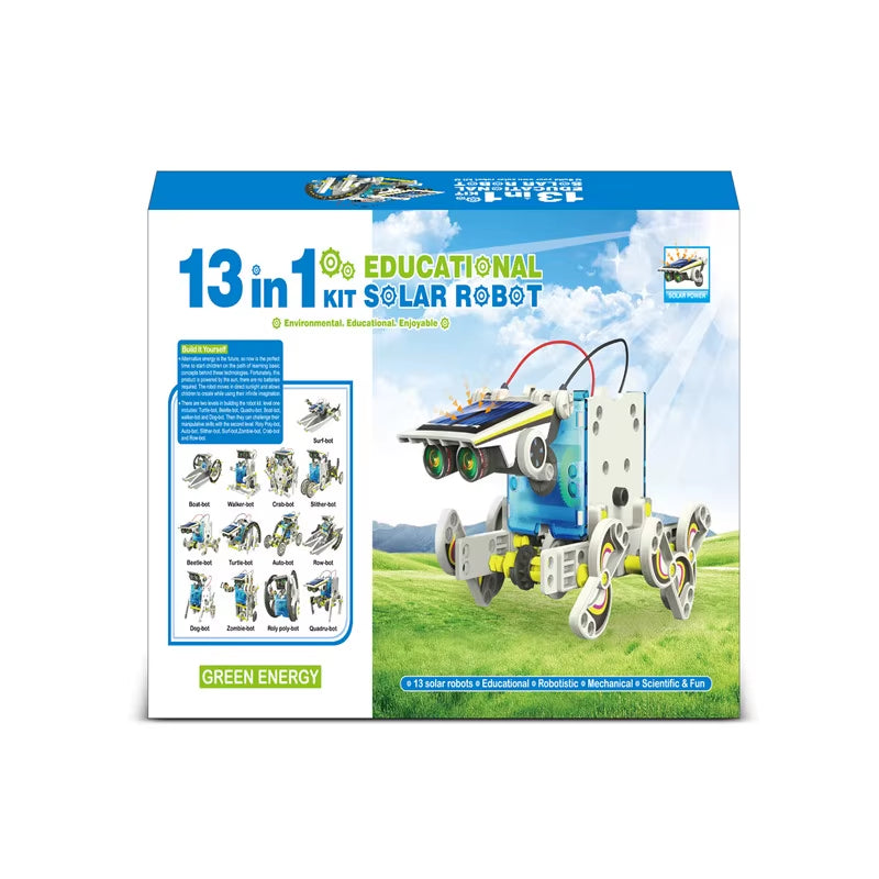 13 in 1 Educational Solar Energy Robot DIY Kit Toys for Kids Powered Children Boy Girls Learning Toy Gift