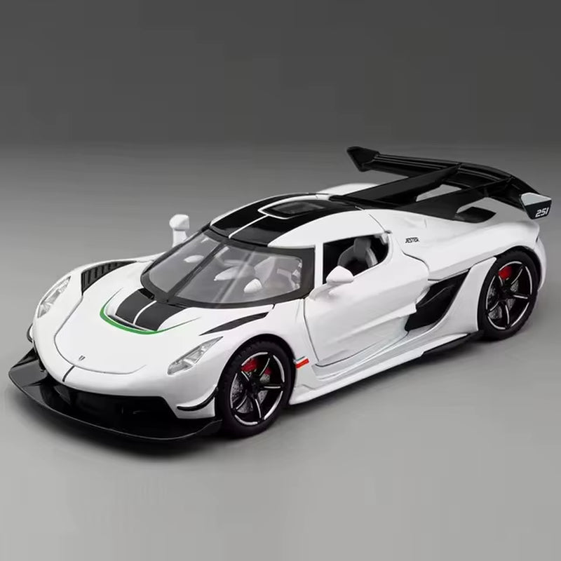 1:22 Scale Jesko Super Car Model Toys Metal Diecast Light Music Pull Back Sports Cars Models Collection Racing Vehicle Gift Boys