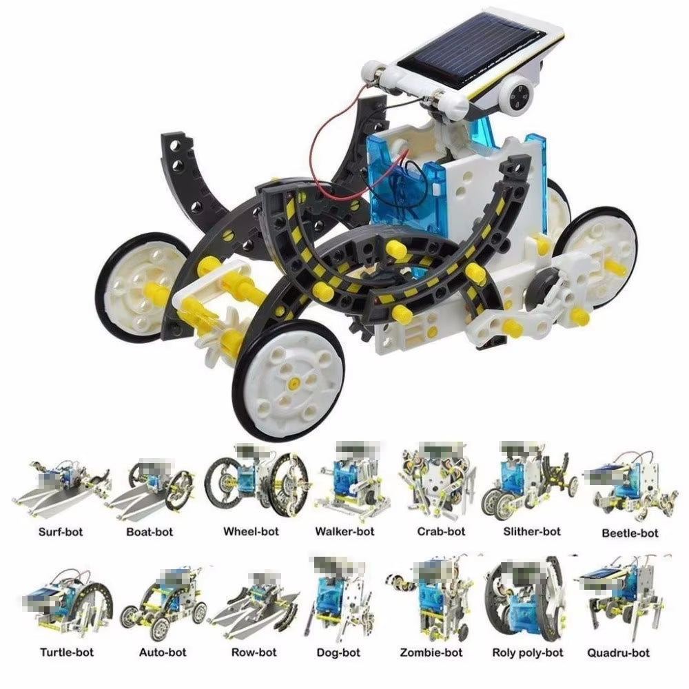 13 in 1 Educational Solar Energy Robot DIY Kit Toys for Kids Powered Children Boy Girls Learning Toy Gift