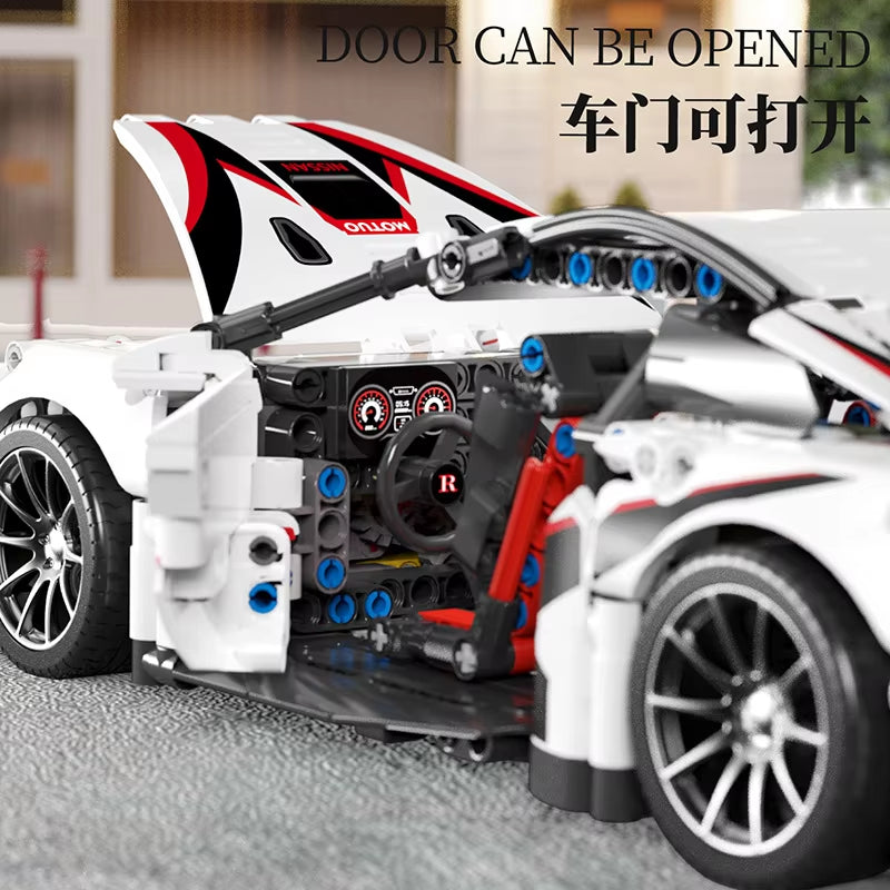 Building Blocks Compatible with Concept White Sports Car Super Racing Building Blocks Brick Model Speedcar Children'S Gift