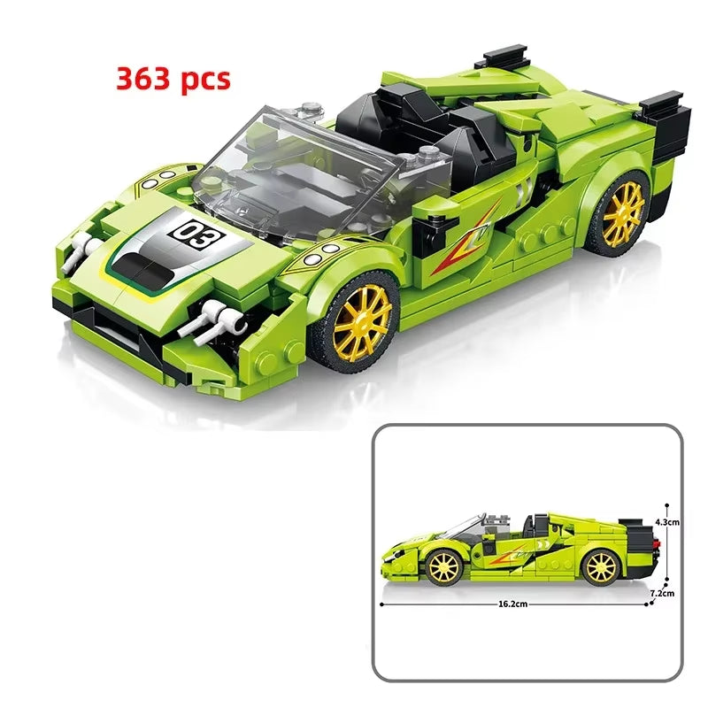 City Car Vehicle Speed Racer Building Blocks Brick Racing Super Technique Car Moc Creative Garage Set Educational Toys
