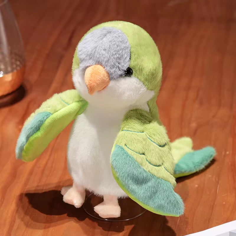 20Cm Cute Bird Plush Toys Parrot Cosplay Plush Doll Educational Baby Toys Kawaii Cockatiel/Budgerigar/Monk Parakeet Hand Puppet