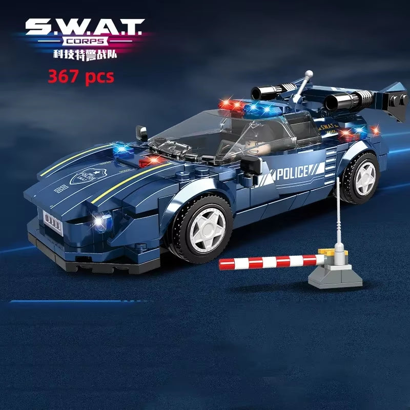 City Car Vehicle Speed Racer Building Blocks Brick Racing Super Technique Car Moc Creative Garage Set Educational Toys