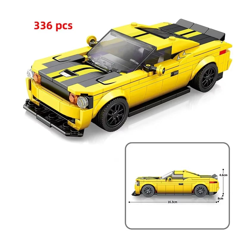 City Car Vehicle Speed Racer Building Blocks Brick Racing Super Technique Car Moc Creative Garage Set Educational Toys