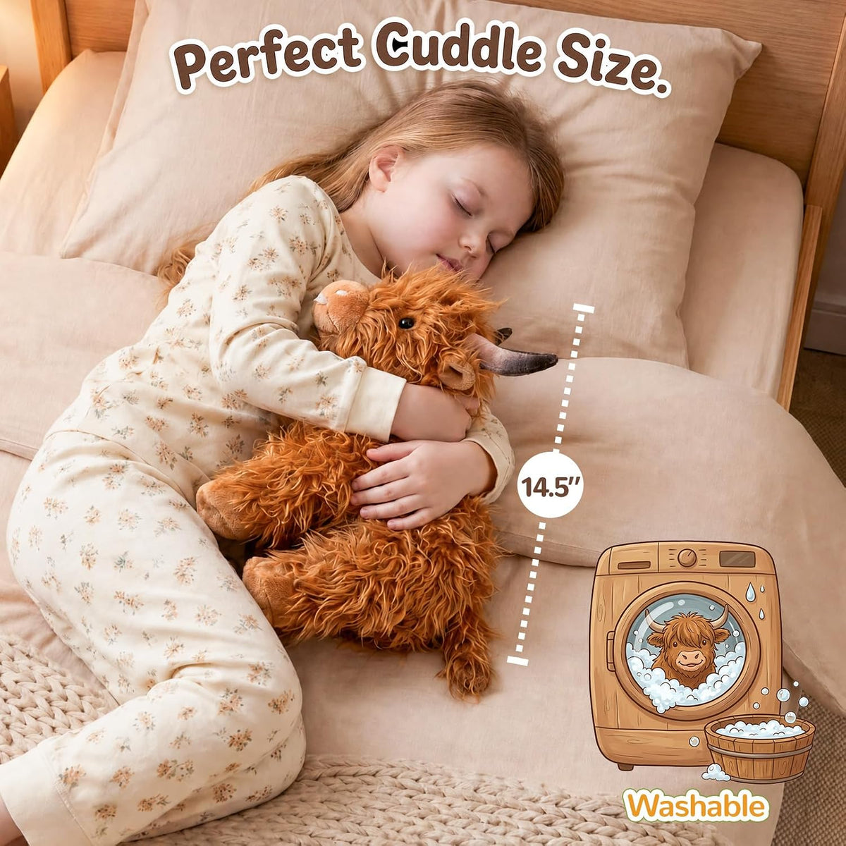 14.5" Highland Cow Teddy, Mummy & Babies Family Set with 4 inside | Huggable Shaggy Fluffy Cozy Animal Plush; Machine Washable Soft Material; Unique Scottish Gifts for Kids