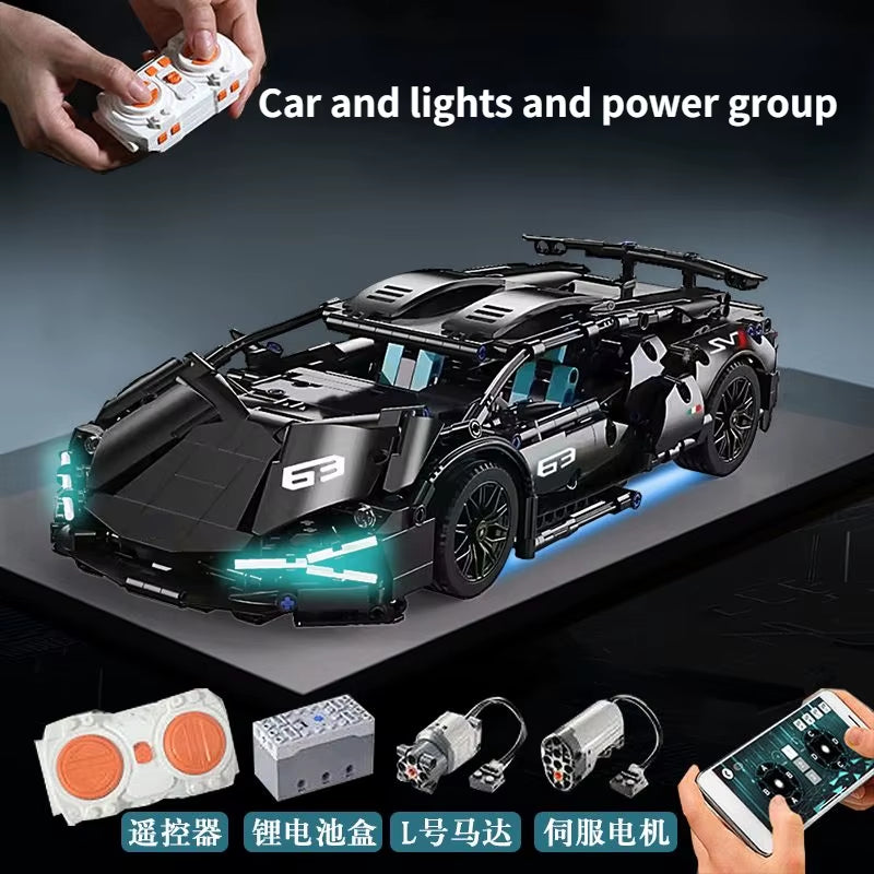 1280 PCS Technology 1:14 Supercar Building Blocks Assemble Brick Car Toy Gifts for Boys Gifts for Christmas Gifts