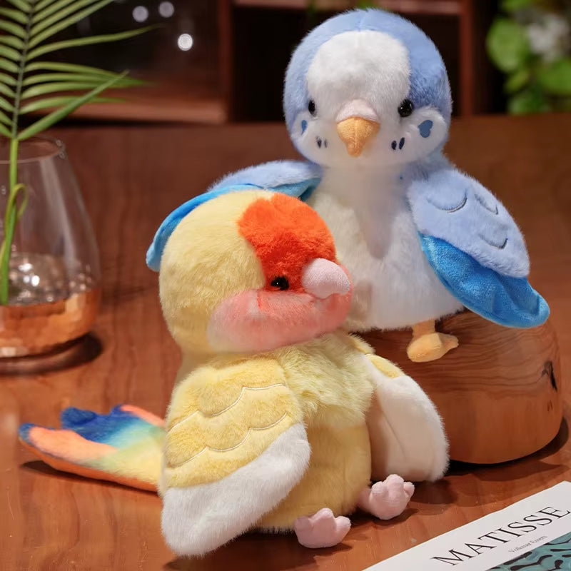 20Cm Cute Bird Plush Toys Parrot Cosplay Plush Doll Educational Baby Toys Kawaii Cockatiel/Budgerigar/Monk Parakeet Hand Puppet