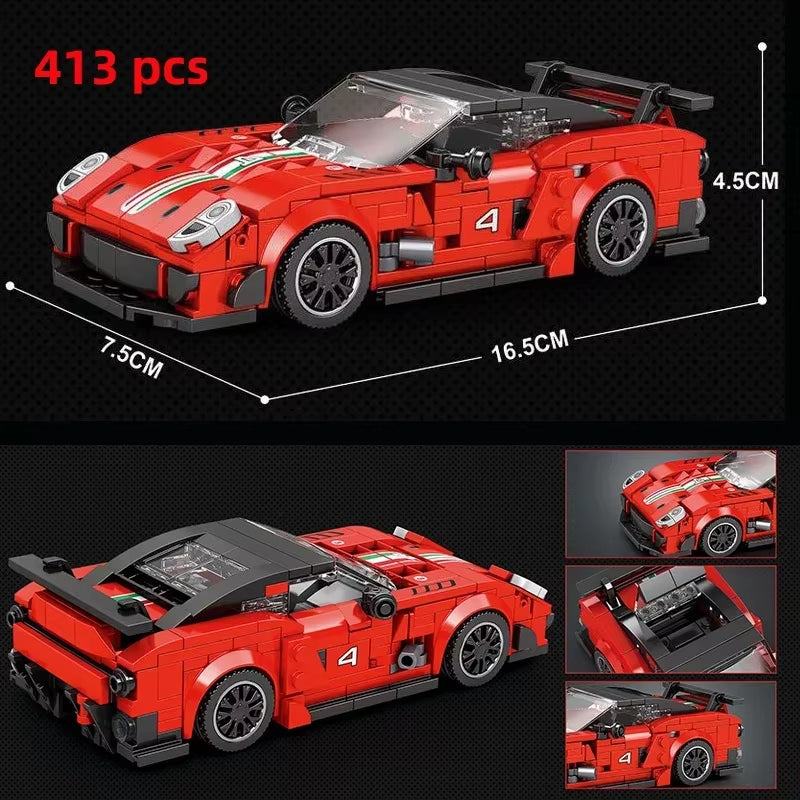 City Car Vehicle Speed Racer Building Blocks Brick Racing Super Technique Car Moc Creative Garage Set Educational Toys