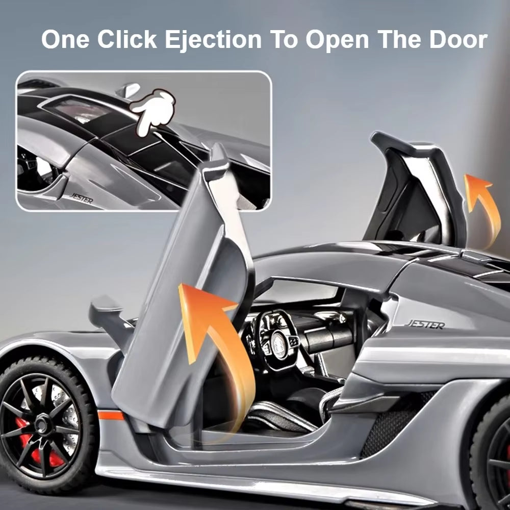 1:22 Scale Jesko Super Car Model Toys Metal Diecast Light Music Pull Back Sports Cars Models Collection Racing Vehicle Gift Boys