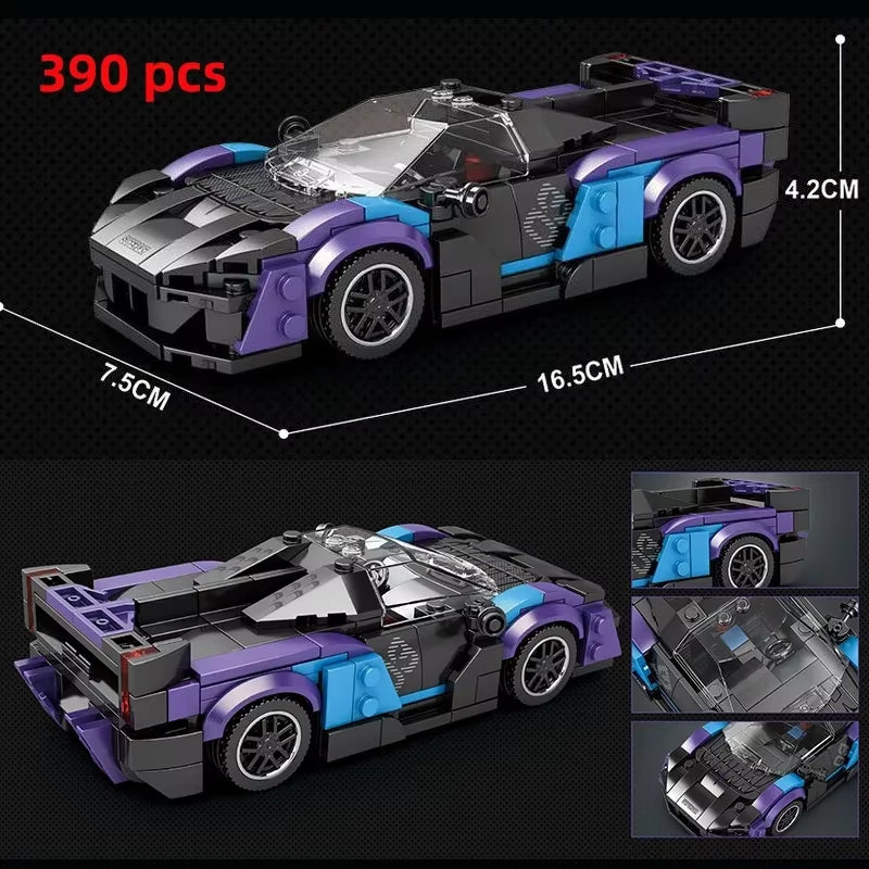 City Car Vehicle Speed Racer Building Blocks Brick Racing Super Technique Car Moc Creative Garage Set Educational Toys