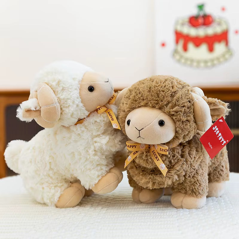 23Cm Soft Curly Sheep Plush Toys Movie Stuffed Animals Soft Alpaca Plush Dolls Stuffed Sheep Plushie Baby Toys Gifts for Kids