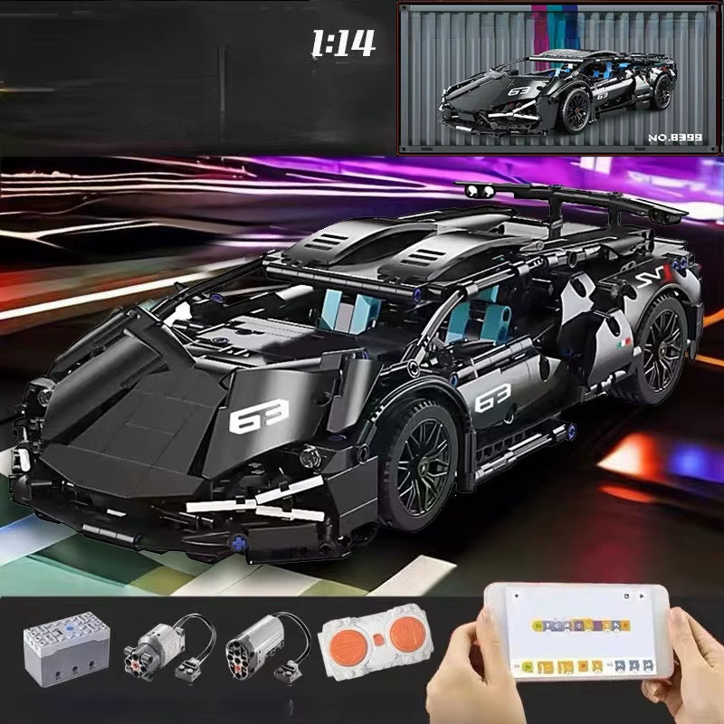 1280 PCS Technology 1:14 Supercar Building Blocks Assemble Brick Car Toy Gifts for Boys Gifts for Christmas Gifts