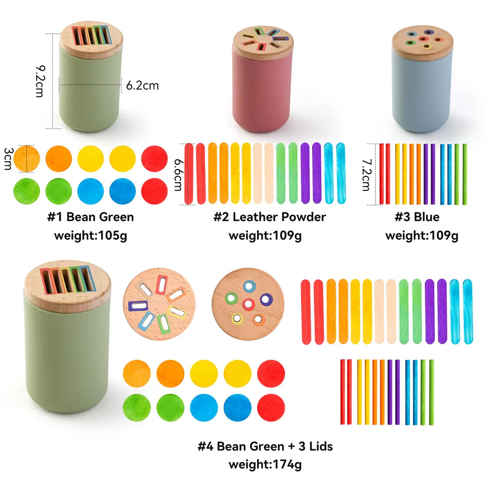 Montessori Baby Toys Silicone Educational Toys Cognitive Toys Color Matching Bucket Toddler Toys Sensor Game Baby Games 2 Years