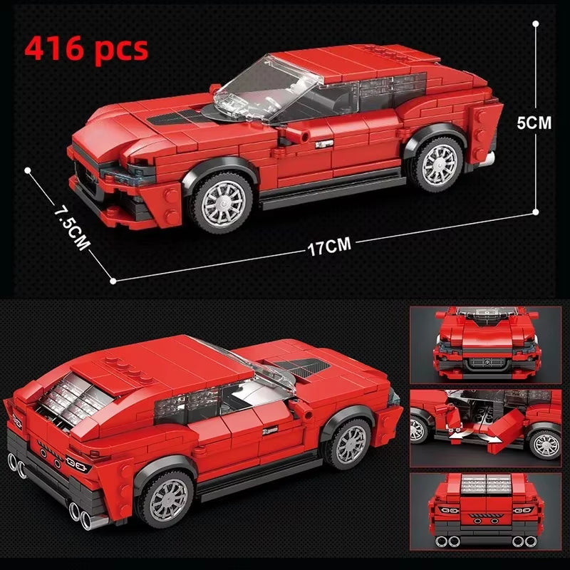 City Car Vehicle Speed Racer Building Blocks Brick Racing Super Technique Car Moc Creative Garage Set Educational Toys