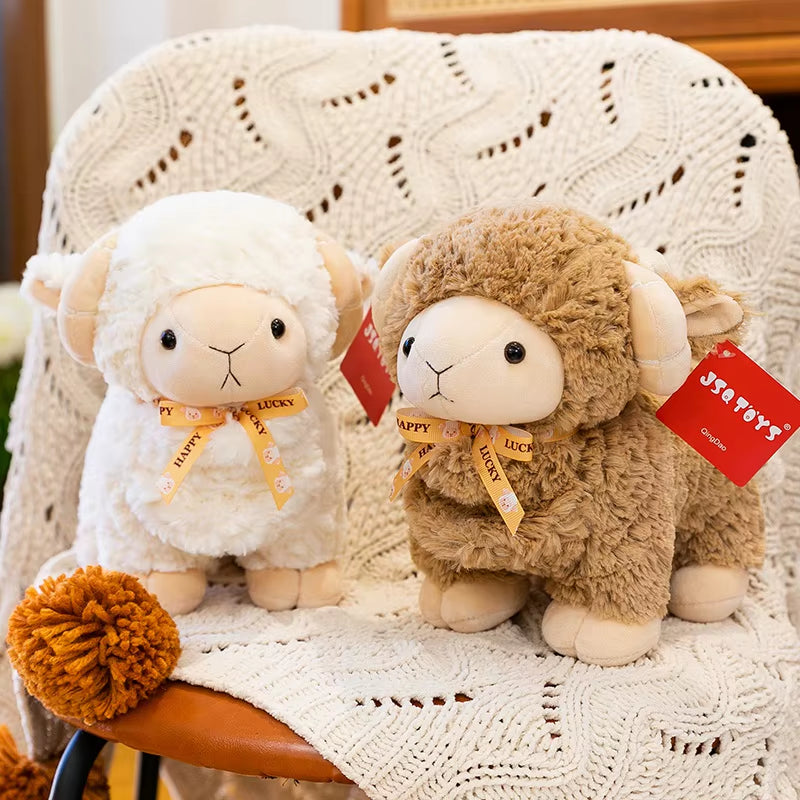 23Cm Soft Curly Sheep Plush Toys Movie Stuffed Animals Soft Alpaca Plush Dolls Stuffed Sheep Plushie Baby Toys Gifts for Kids