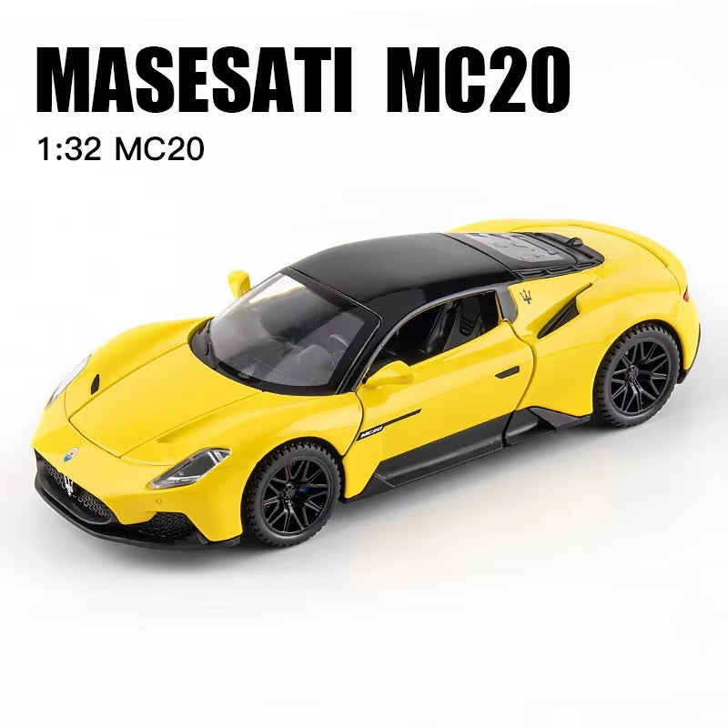 1/32 Maserati MC20 Alloy Car Model Toys Diecasts Metal Simulation with Light Sound Super Sport Vehicles for Boys Birthday Gifts