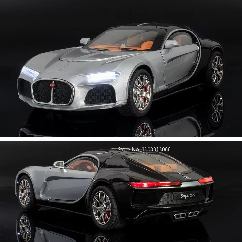 1/24 Scale Bugatti Atlantic Toys Model Car Alloy Diecasts Model Vehicle with Light Sound Super Sport Car for Boys Birthday Gifts