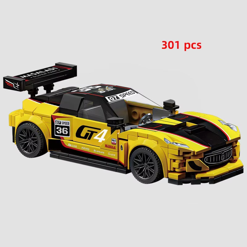 City Car Vehicle Speed Racer Building Blocks Brick Racing Super Technique Car Moc Creative Garage Set Educational Toys