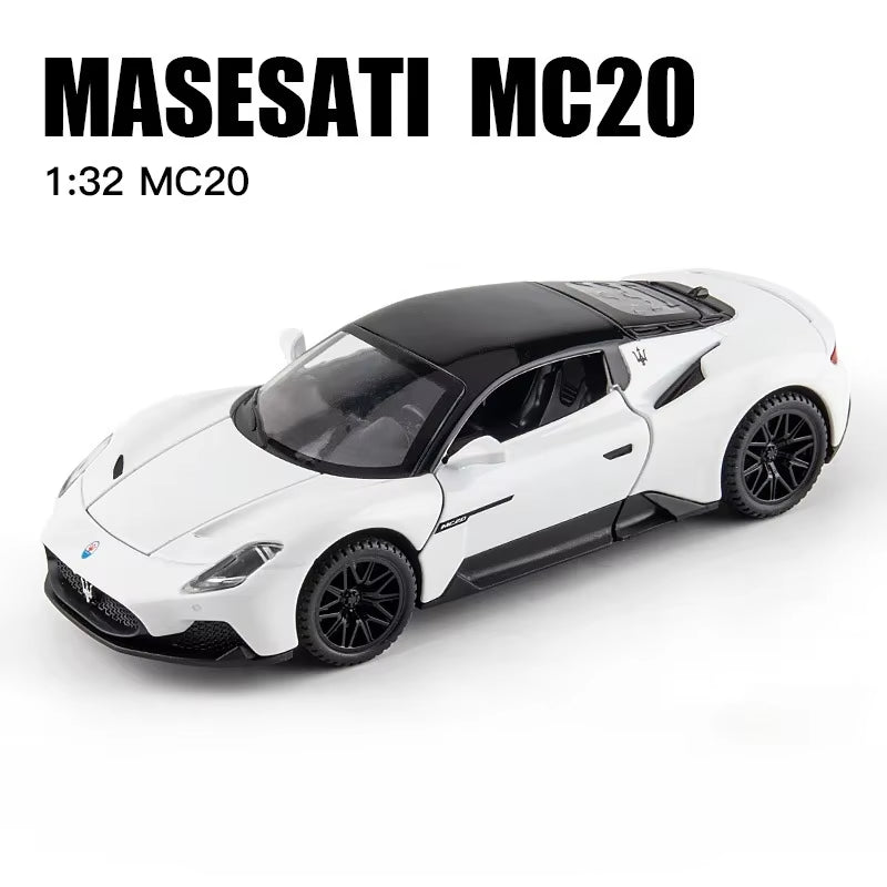 1/32 Maserati MC20 Alloy Car Model Toys Diecasts Metal Simulation with Light Sound Super Sport Vehicles for Boys Birthday Gifts