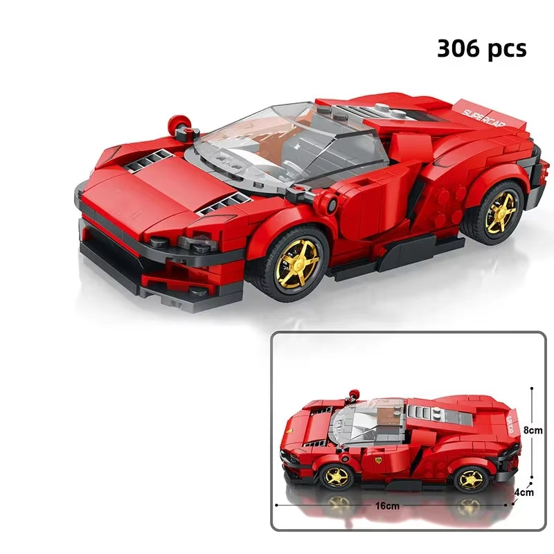City Car Vehicle Speed Racer Building Blocks Brick Racing Super Technique Car Moc Creative Garage Set Educational Toys
