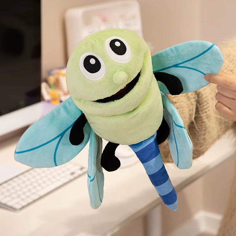 Cute Insect Plush Toys Dragonfly Ants Butterfly Ladybug Bee Cosplay Plush Doll Cute Hand Finger Puppet Educational Baby Toys