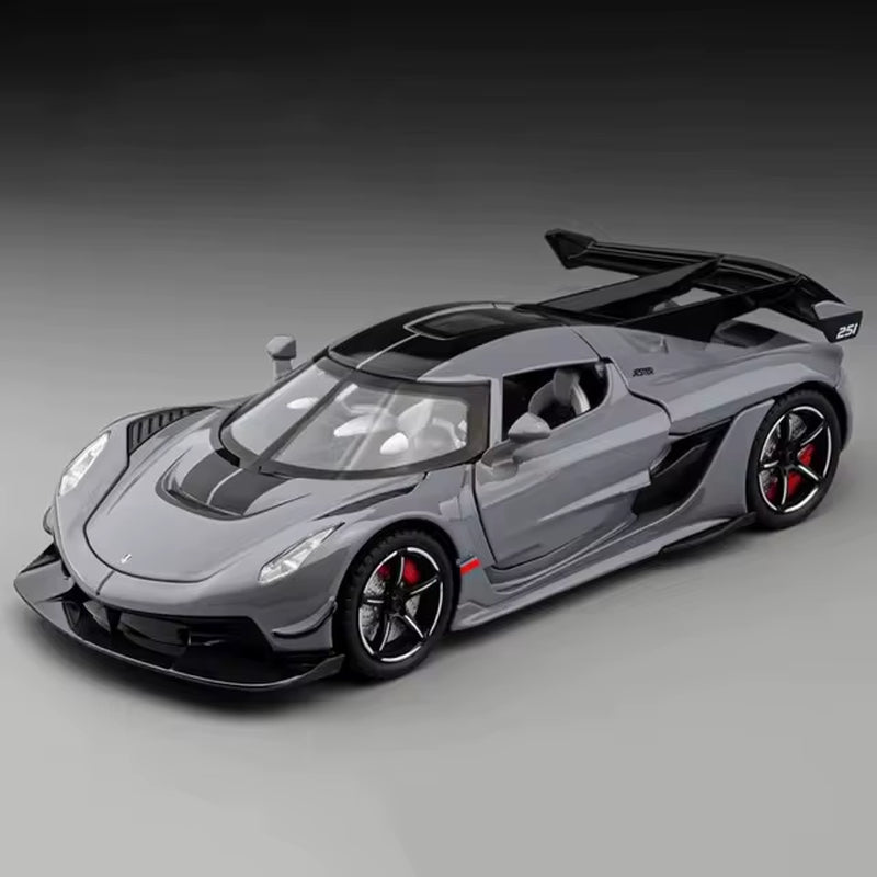 1:22 Scale Jesko Super Car Model Toys Metal Diecast Light Music Pull Back Sports Cars Models Collection Racing Vehicle Gift Boys