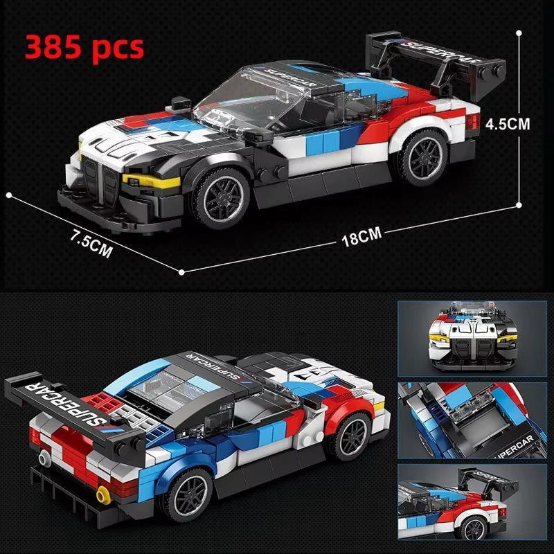 City Car Vehicle Speed Racer Building Blocks Brick Racing Super Technique Car Moc Creative Garage Set Educational Toys