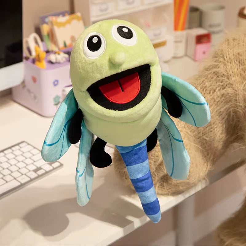 Cute Insect Plush Toys Dragonfly Ants Butterfly Ladybug Bee Cosplay Plush Doll Cute Hand Finger Puppet Educational Baby Toys
