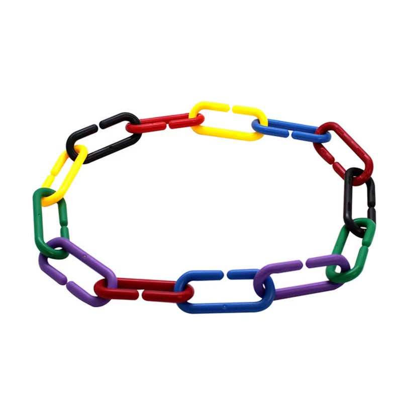 Kids Geometric Chain Linked Buckle Building Block Educational Toys Rainbow Connected Buckle Color Cognitive Educational Toys