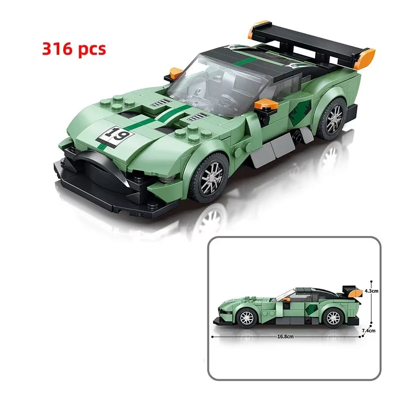 City Car Vehicle Speed Racer Building Blocks Brick Racing Super Technique Car Moc Creative Garage Set Educational Toys