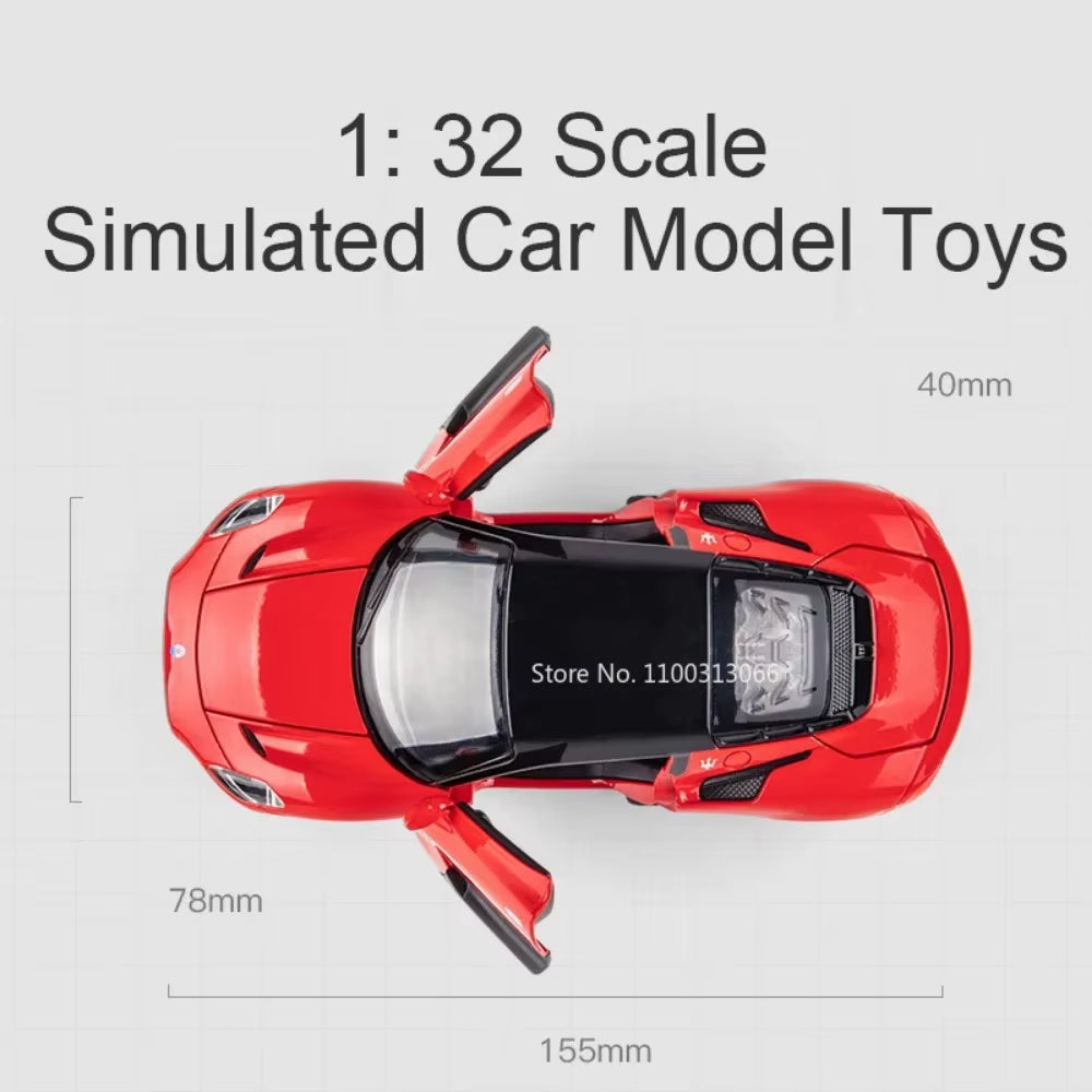 1/32 Maserati MC20 Alloy Car Model Toys Diecasts Metal Simulation with Light Sound Super Sport Vehicles for Boys Birthday Gifts