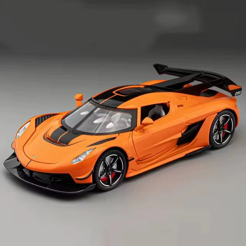 1:22 Scale Jesko Super Car Model Toys Metal Diecast Light Music Pull Back Sports Cars Models Collection Racing Vehicle Gift Boys