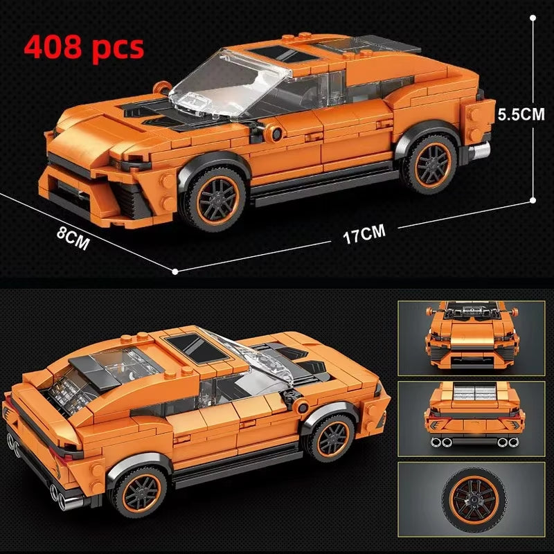 City Car Vehicle Speed Racer Building Blocks Brick Racing Super Technique Car Moc Creative Garage Set Educational Toys