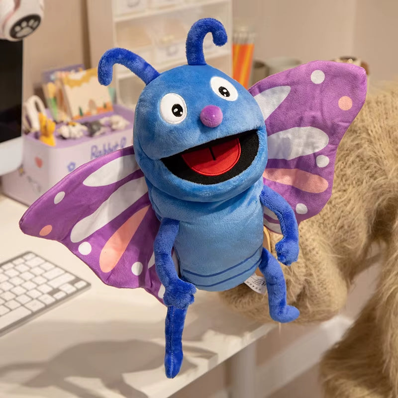 Cute Insect Plush Toys Dragonfly Ants Butterfly Ladybug Bee Cosplay Plush Doll Cute Hand Finger Puppet Educational Baby Toys