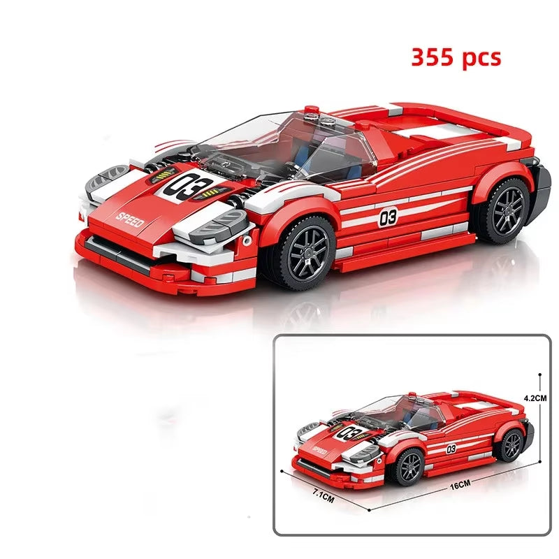 City Car Vehicle Speed Racer Building Blocks Brick Racing Super Technique Car Moc Creative Garage Set Educational Toys