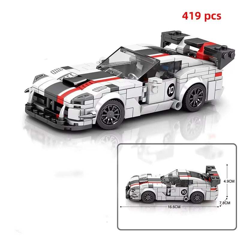 City Car Vehicle Speed Racer Building Blocks Brick Racing Super Technique Car Moc Creative Garage Set Educational Toys