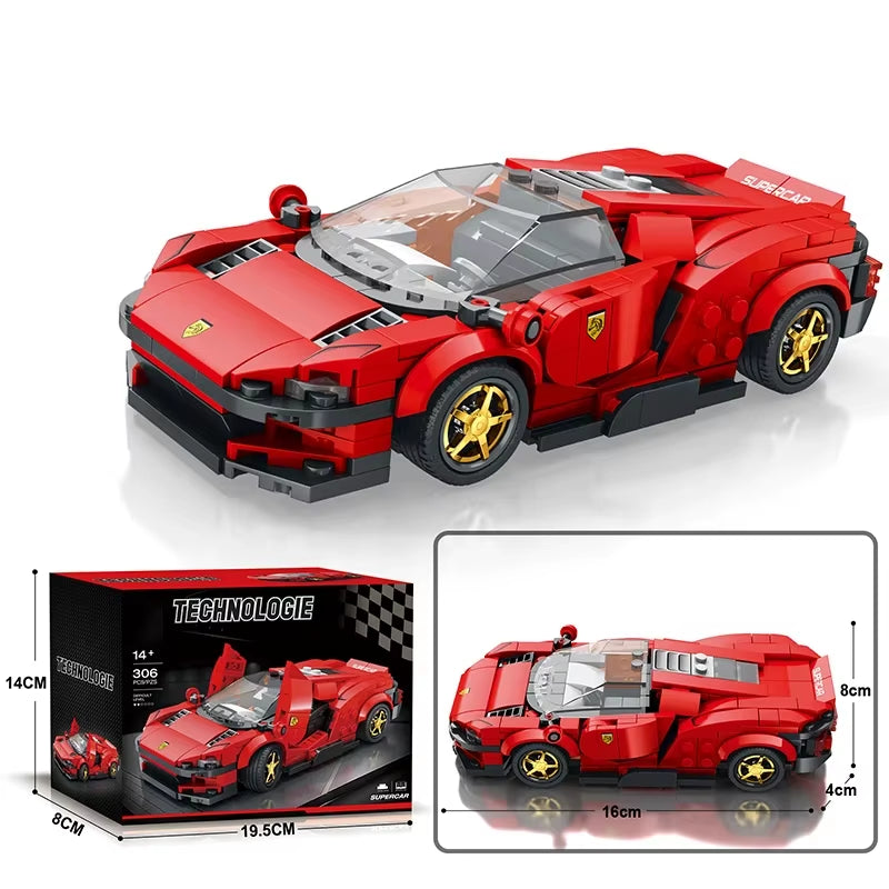 Super Sport Car Building Blocks City Speed Vehicle Car Model Bricks Desktop Ornaments DIY Assembly Toys Holiday Gift for Kids