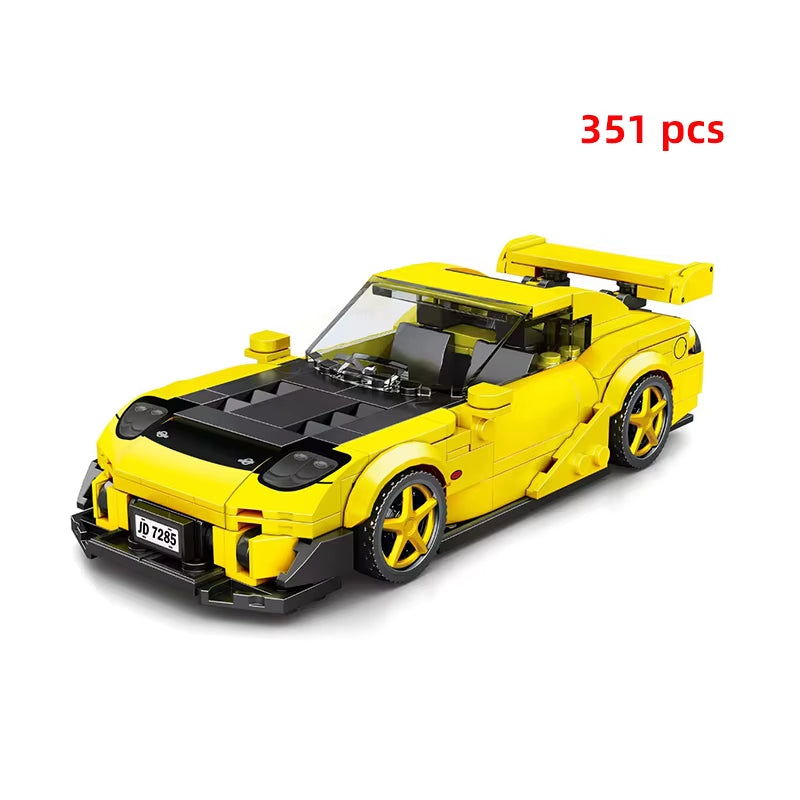 City Car Vehicle Speed Racer Building Blocks Brick Racing Super Technique Car Moc Creative Garage Set Educational Toys