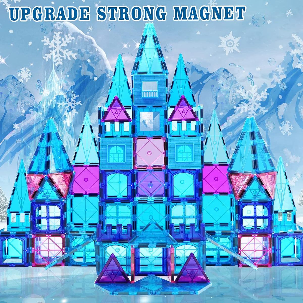 Magnetic Tiles 102PCS Magnetic Bolcks Building Toys for Kids 3+ | Toddlers Magnets Toys with Ferris Wheel,2 Car,Educational Princess Castle Gift for Boy Girls Age 3 4 5 Christmas Birthday