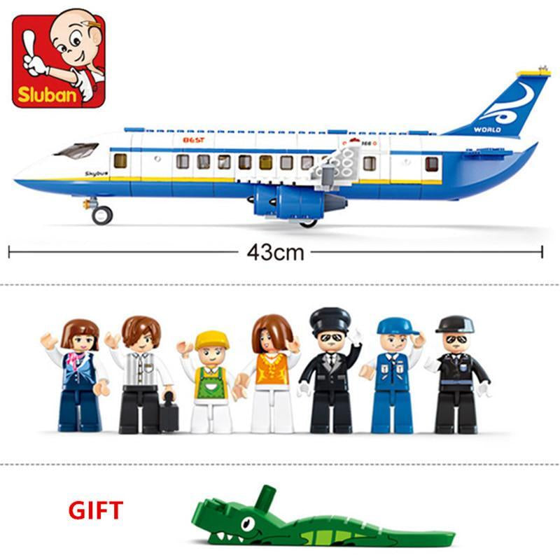 City Cargo Airplane Building Blocks Toy Creative Educational Airport Playset