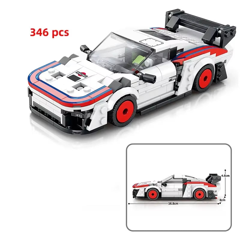 City Car Vehicle Speed Racer Building Blocks Brick Racing Super Technique Car Moc Creative Garage Set Educational Toys