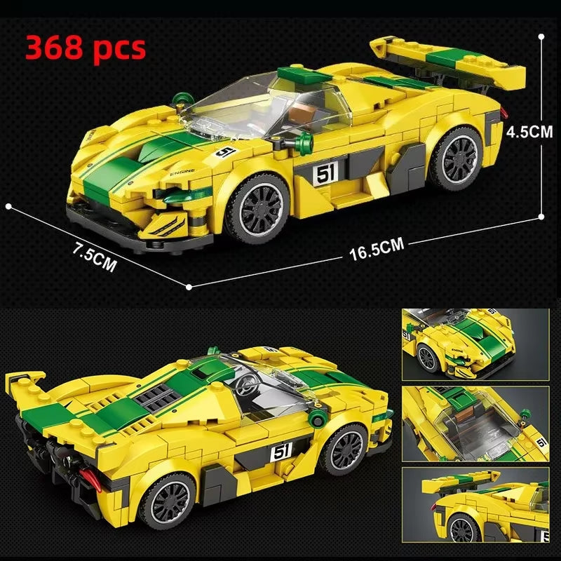 City Car Vehicle Speed Racer Building Blocks Brick Racing Super Technique Car Moc Creative Garage Set Educational Toys